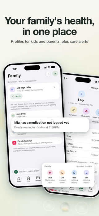 Screenshot: Your family’s health, in one place