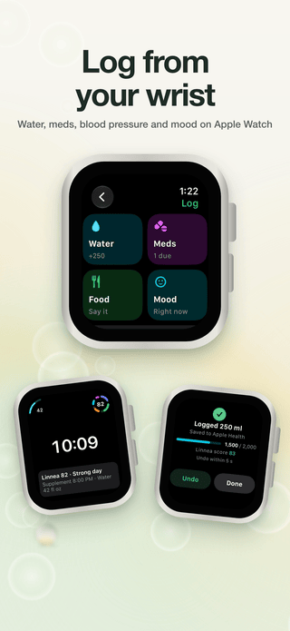 Screenshot: Log from your wrist, on Apple Watch